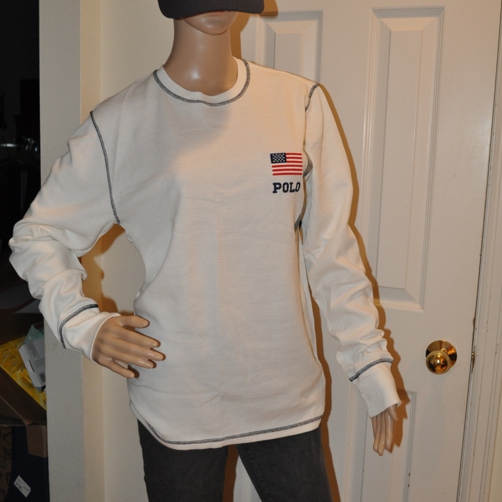 Polo Ralph Lauren Waffle-Knit CrewNeck Top Shirt